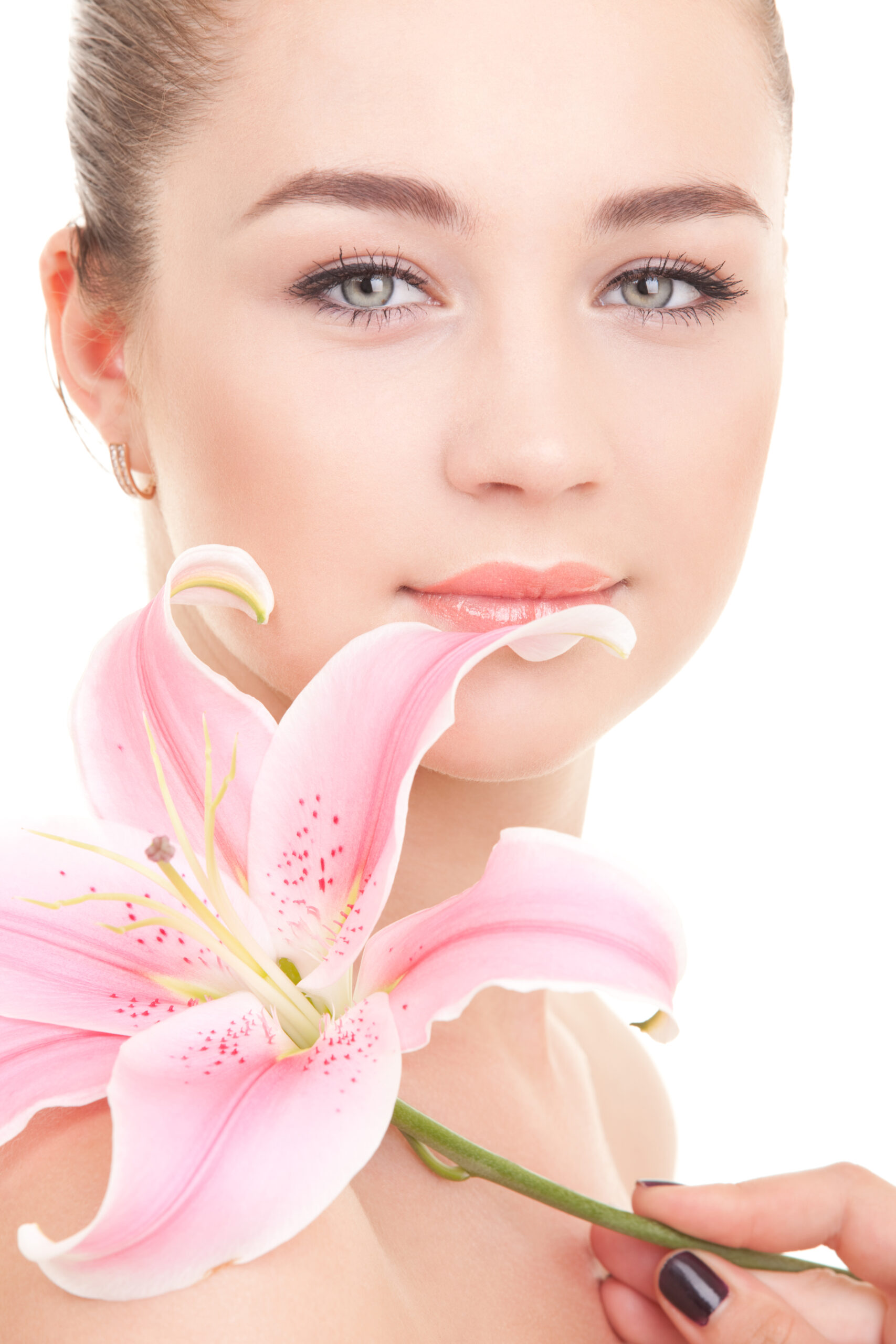 Cute woman with flower